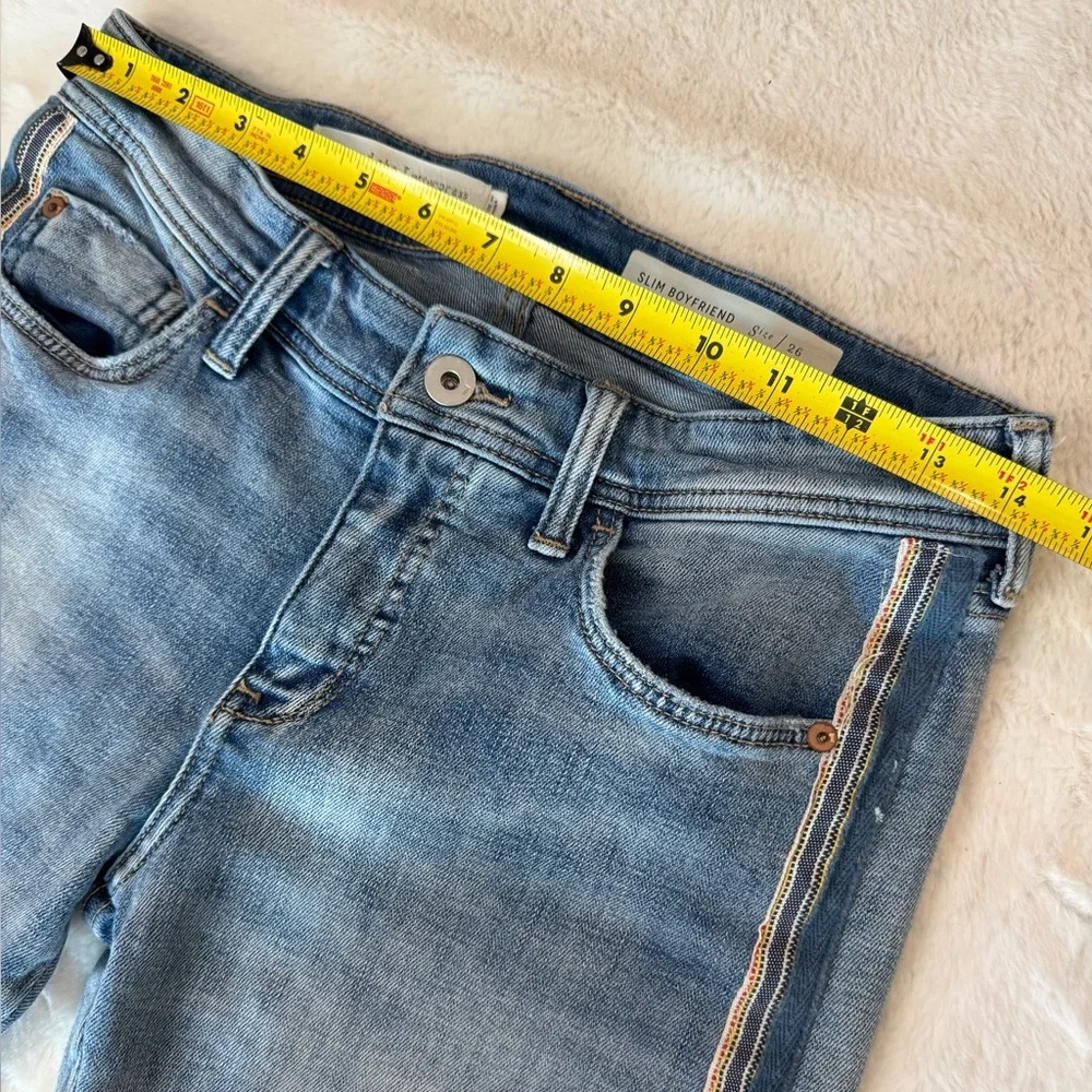 Pilcro and the Letterpress by Anthropologie Slim Boyfriend Distressed Blue Jeans - Picture 11 of 16